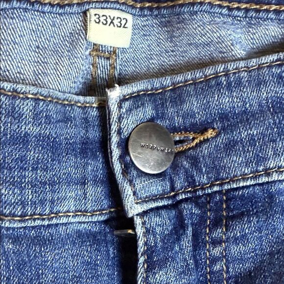 Warp + Weft Men's Slim Blue Denim Jeans - Picture 4 of 10